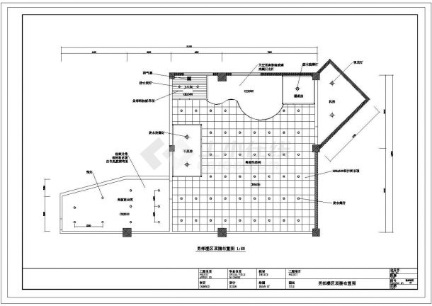某桑拿中心CAD室内构造详细装修图-图一