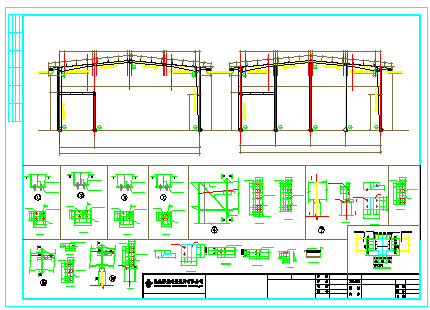 某地钢结构两层汽车展厅cad设计图-图二