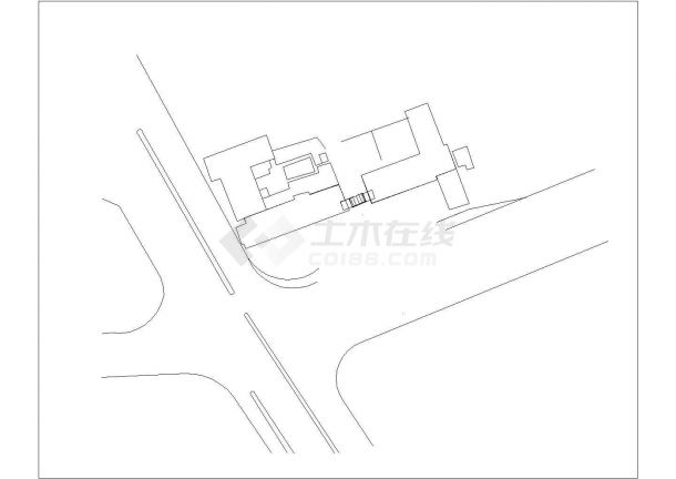 某建工医院大门地形3D构造CAD设计图纸-图一