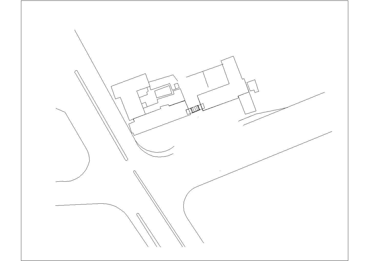 某建工医院大门地形3D构造CAD设计图纸