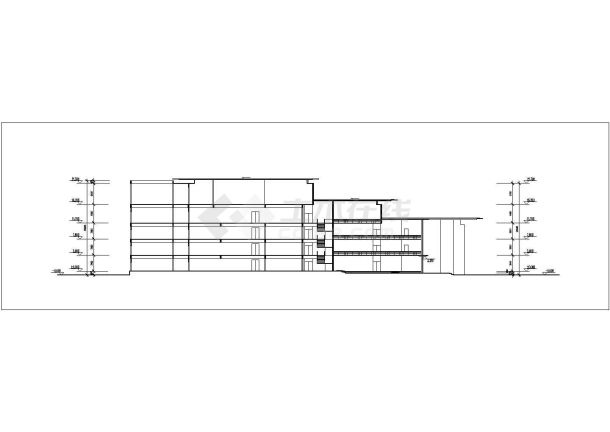 北京某大学3800平米五层框架结构活动中心平立剖面设计CAD图纸-图一