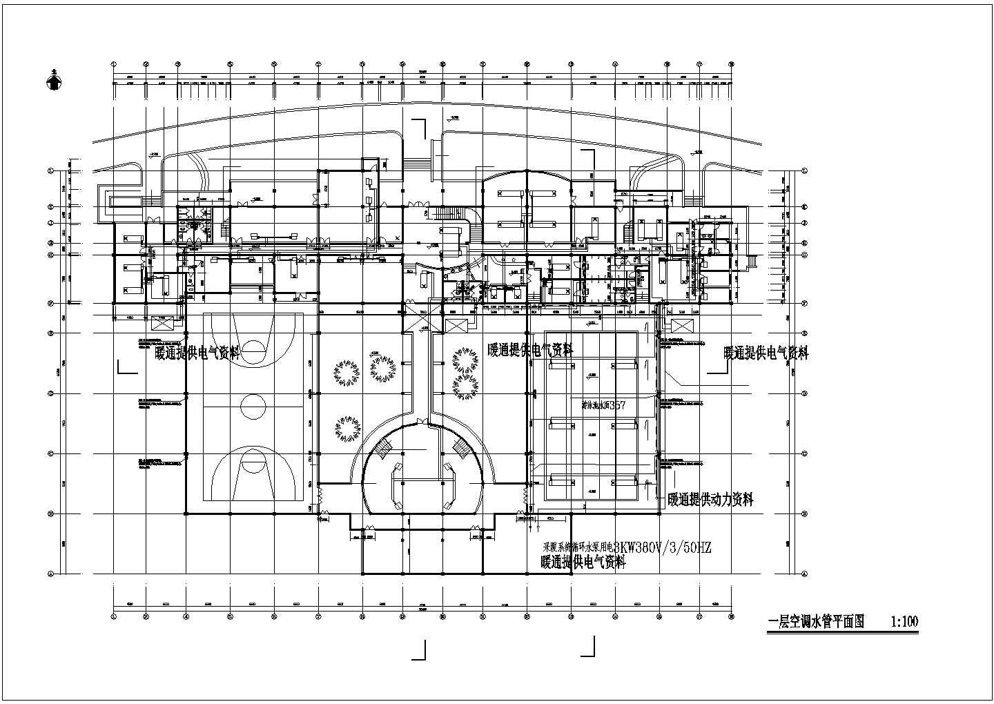 南京某现代化社区3层框架结构活动会所暖通系统设计CAD图纸