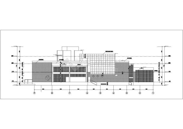 长沙市某小区2000情迷2层框架结构社区会所立剖面设计CAD图纸-图一