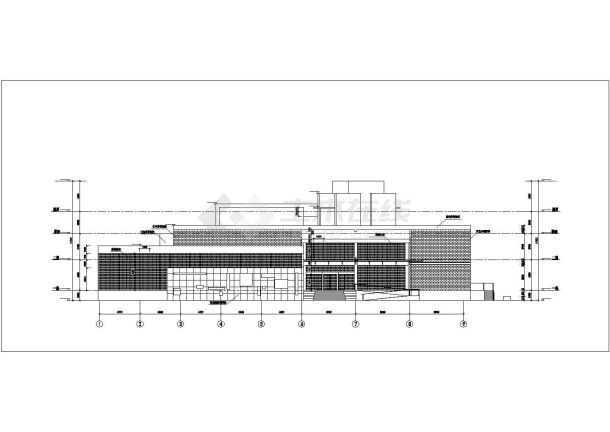 长沙市某小区2000情迷2层框架结构社区会所立剖面设计CAD图纸-图二