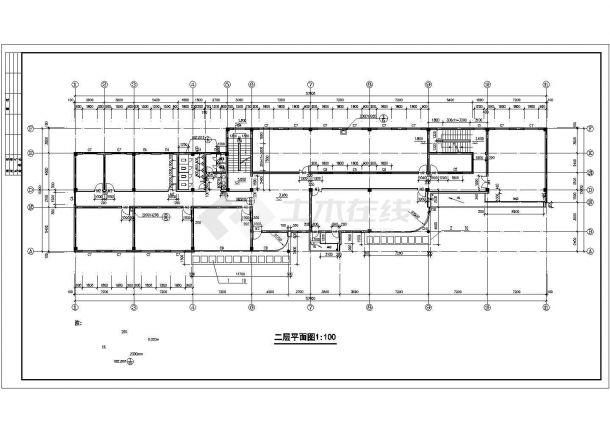 成都某小区1760平米三层框架结构现代化会所建筑设计CAD图纸-图二