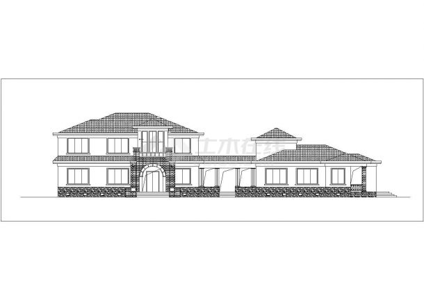 占地330平米2层砖混结构单体别墅全套建筑设计CAD图纸-图二