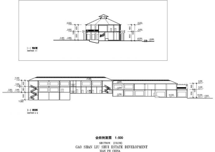 1950平米2层混合结构商业会所平立剖面设计CAD图纸（含地下室）_图1