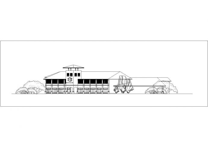1500平米2层混合结构休闲会所平立面设计CAD图纸（含地下2层）_图1