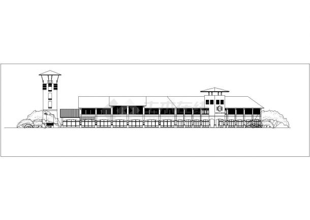 1500平米2层混合结构休闲会所平立面设计CAD图纸（含地下2层）-图二