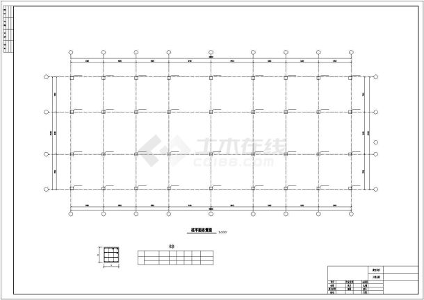 天津某社区5000平米四层框架结构惠民超市结构设计CAD图纸-图二