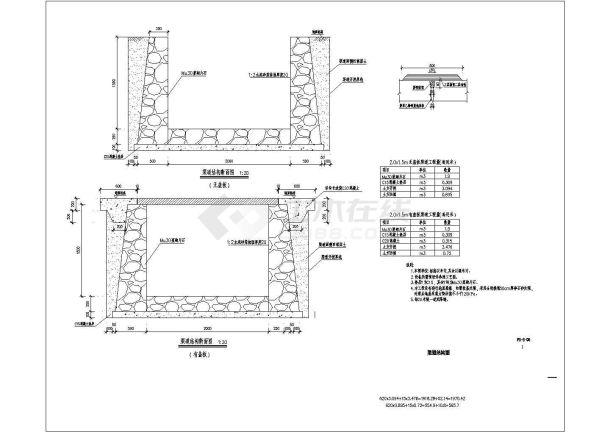 某华岭村后山防洪渠建设工程渠道CAD平立剖全套完整结构图-图一