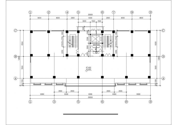 1万平米14层框架结构商业写字楼平立面设计CAD图纸（4套方案）_图1
