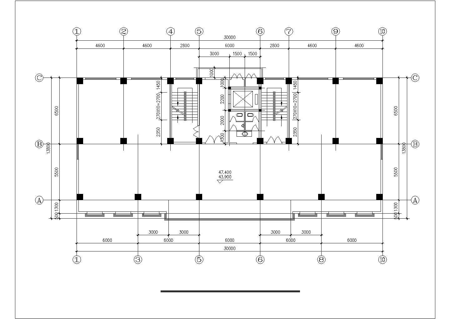 1万平米14层框架结构商业写字楼平立面设计CAD图纸（4套方案）