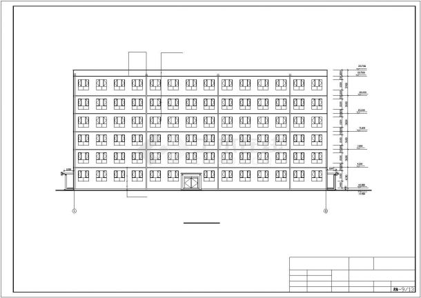 烟台市某中学5280平米6层框架结构教学楼建筑设计CAD图纸-图一