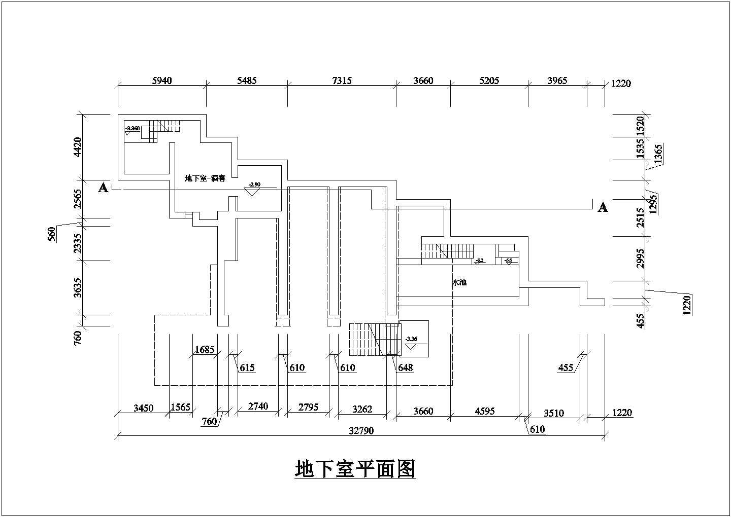 赖特流水别墅建筑施工图（CAD）