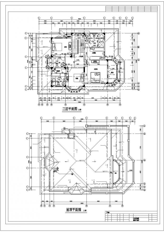 三层独栋别墅建筑施工图设计_图1