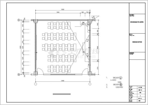 某小学2800平米五层框混结构教学楼全套建筑设计CAD图纸-图一