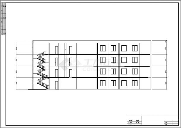 衢州某商业街4500平米四层框架结构商务酒店建筑设计CAD图纸-图一