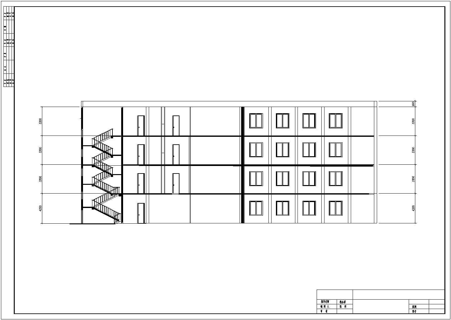 衢州某商业街4500平米四层框架结构商务酒店建筑设计CAD图纸