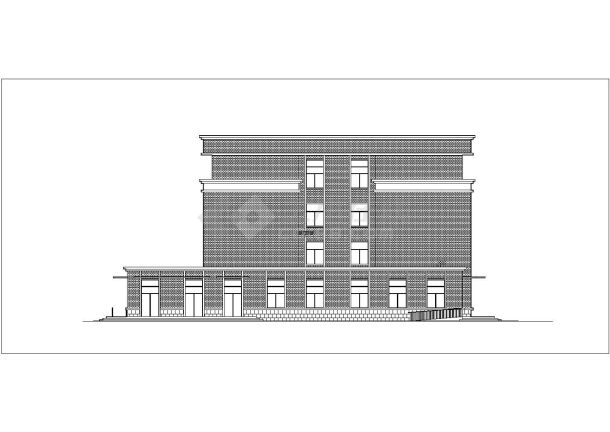 郑州某工厂5600平米四层框架结构职工食堂建筑设计CAD图纸-图一