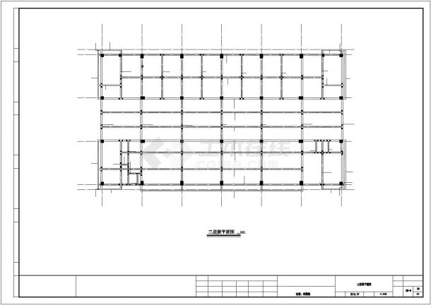 滁州市某学校四层框架结构学生食堂全套结构设计CAD图纸-图一