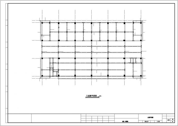 滁州市某学校四层框架结构学生食堂全套结构设计CAD图纸_图1