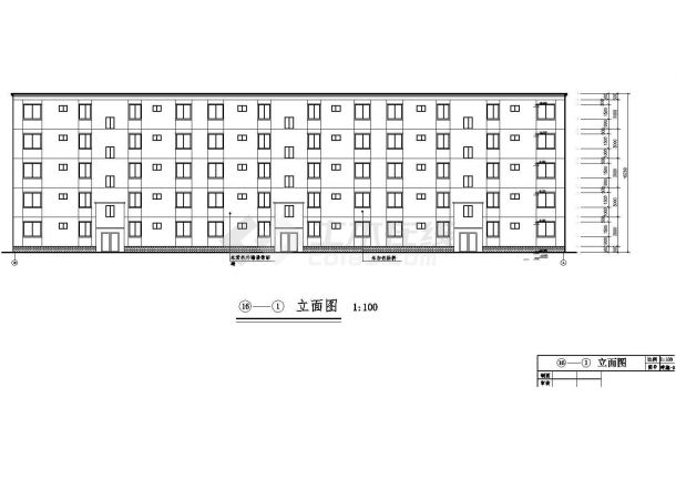 天津市某技工学校5层砖混结构家属住宅楼全套建筑设计CAD图纸-图二