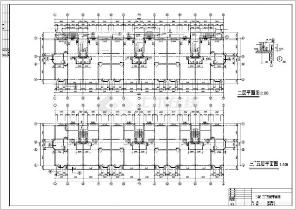 某多层框架结构住宅楼设计cad全套建筑施工图（标注详细）-图二