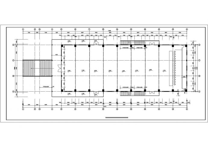 天津某中学2600平米2层框架结构学生食堂建筑CAD设计图纸_图1