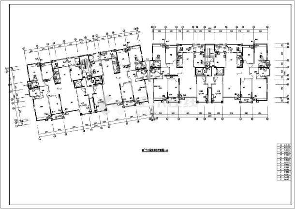 多层住宅楼群给排水消防CAD施工图纸-图二