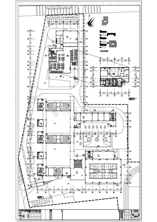 [施工图][广东]重点小学多层建筑强弱电电施图51张-图一