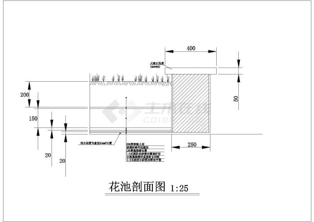 某施工花池CAD完整大样施工图纸-图一