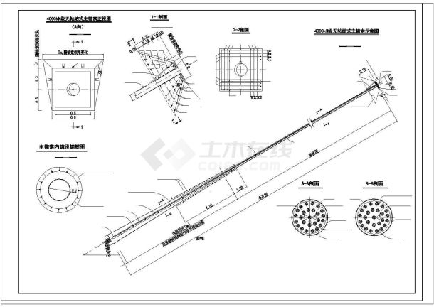 【最新】某导流底孔闸墩预应力锚索结构设计CAD图纸-图一