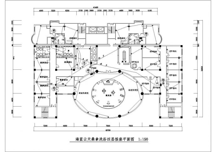 某拿洗浴会所电气设计平面布置参考图_图1