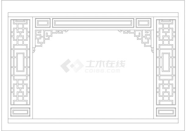 某中式隔墙CAD详细节点构造图-图一