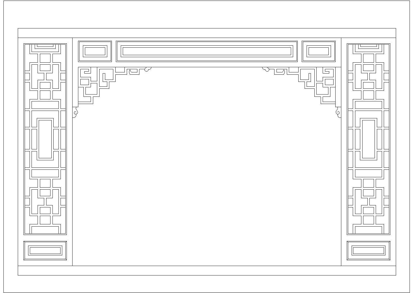 某中式隔墙CAD详细节点构造图