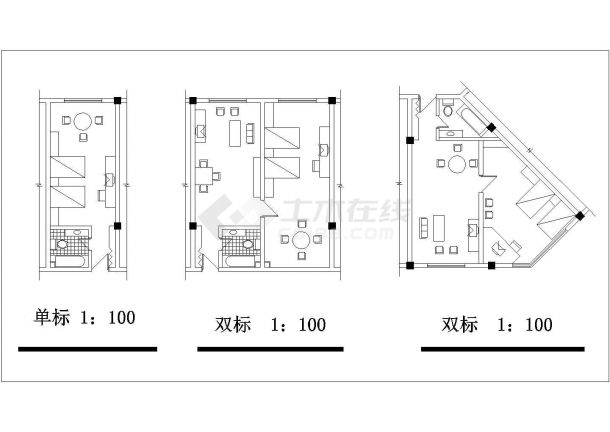 南京市某大学城附近5层砖混结构商务旅馆建筑设计CAD图纸-图一
