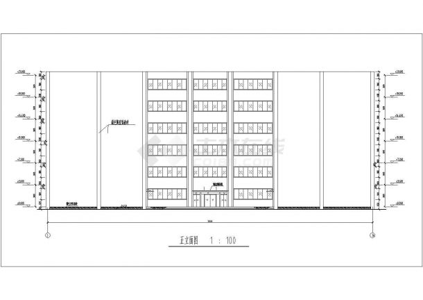 郑州市某高校4400平米6层框架结构办公楼全套建筑设计CAD图纸-图一