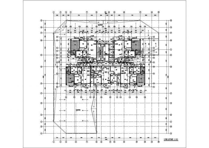 2.5万平米28层框架结构商住楼建筑设计CAD图纸（1-2层商用/2套方案）_图1