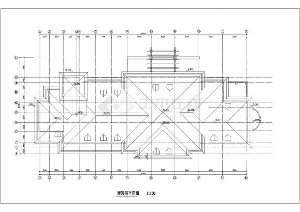 某3层框架结构小区休闲会所平立剖面设计CAD图纸（含阁楼）-图一