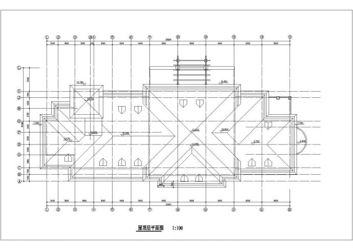 某3层框架结构小区休闲会所平立剖面设计CAD图纸（含阁楼）_图1