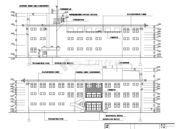 3500平米3层框架结构商务洗浴中心全套建筑设计CAD图纸-图二