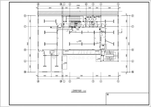 北京某大学艺术学院2层框架结构训练室电气系统设计CAD图纸-图二
