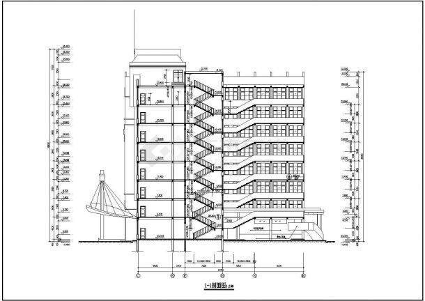 某小学学校综合楼CAD全套设计施工图-图二