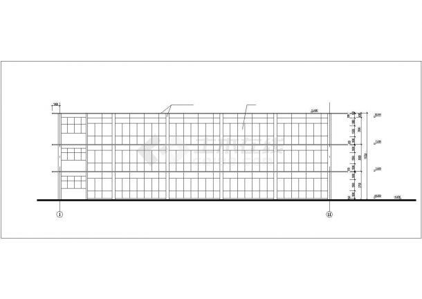 南昌某小区某3层框架结构活动会所建筑设计CAD图纸-图二