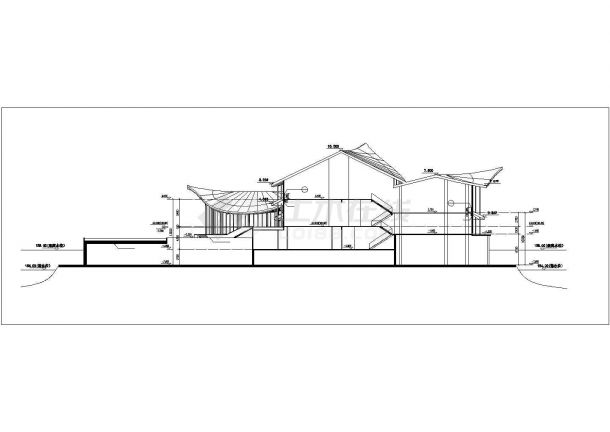 长春市某度假村3500平米2层框架结构高档餐厅全套建筑设计CAD图纸-图一