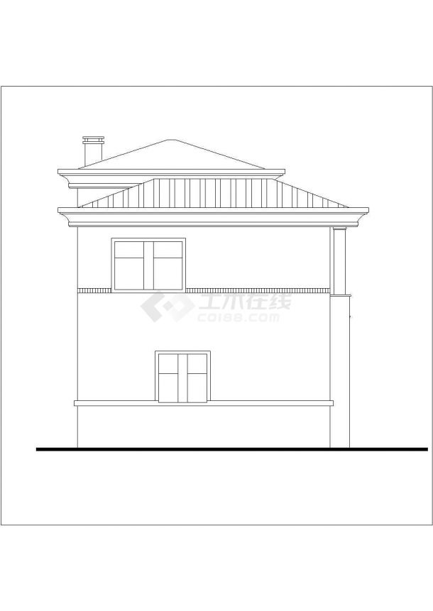 275平米2层砖混结构单体别墅全套建筑设计CAD图纸-图一