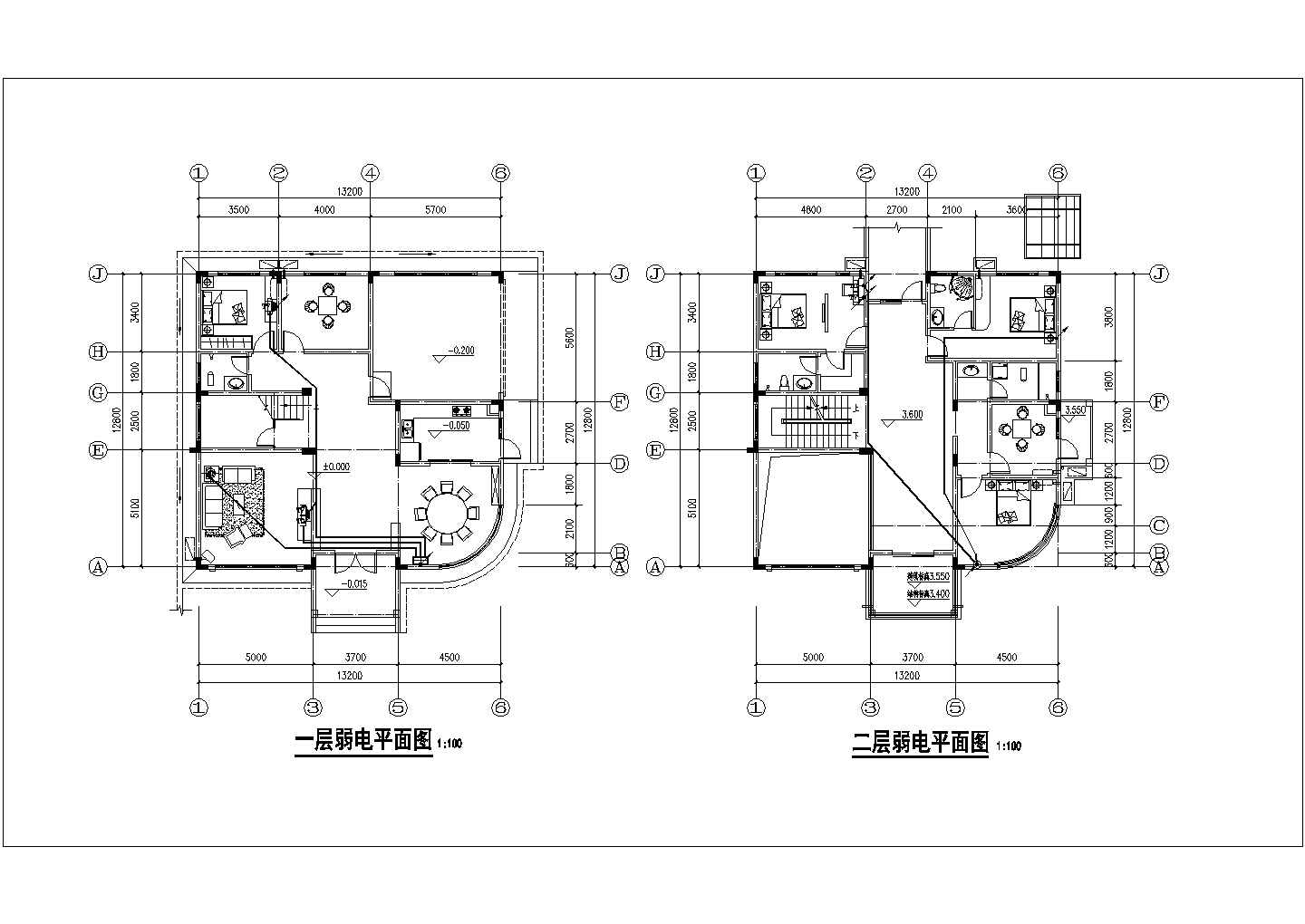 某小区3层框架结构单体别墅全套电气系统设计CAD图纸