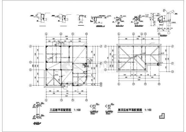 昆山市某村镇3层框混结构单体别墅设计CAD图纸-图二