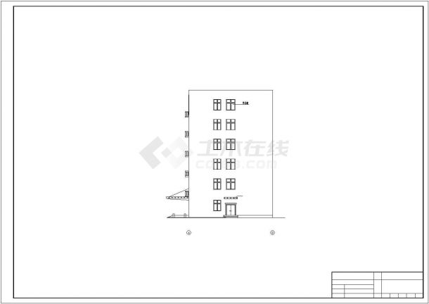 北京市顺义区某社区4900平米6层框架结构服务中心建筑设计CAD图纸-图一
